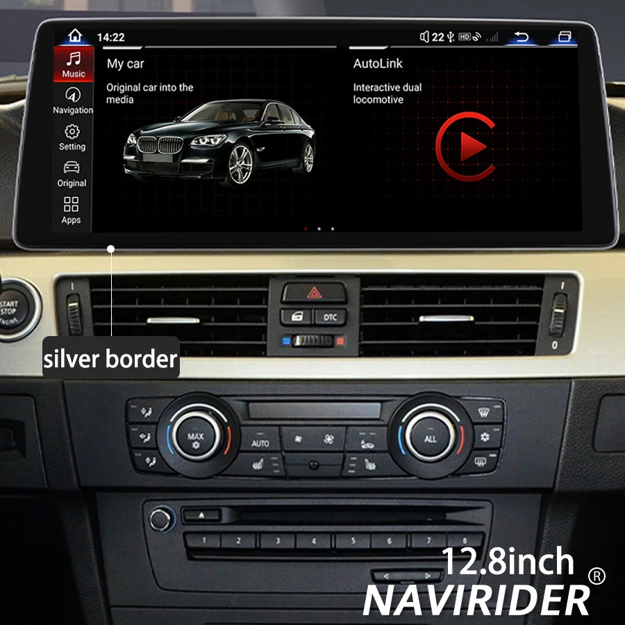 Navirider Stereo 12.8inch Android 14 DSP Carplay DSP AHD Screen For BMW 3 Series E92 2006-2015 Car Radio With 360 Wireless BT