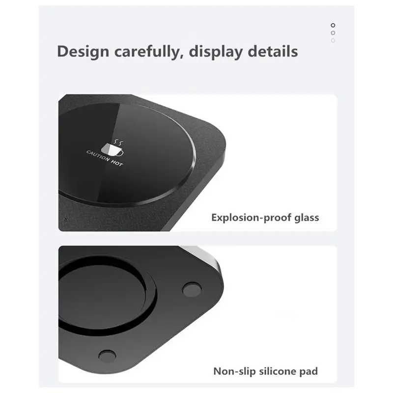 ABNM USB Cup Warmer Coffee Milk Tea Water Mug Heater 3 Gear Temperature Heating Coaster For Home Office Winter Easy Install