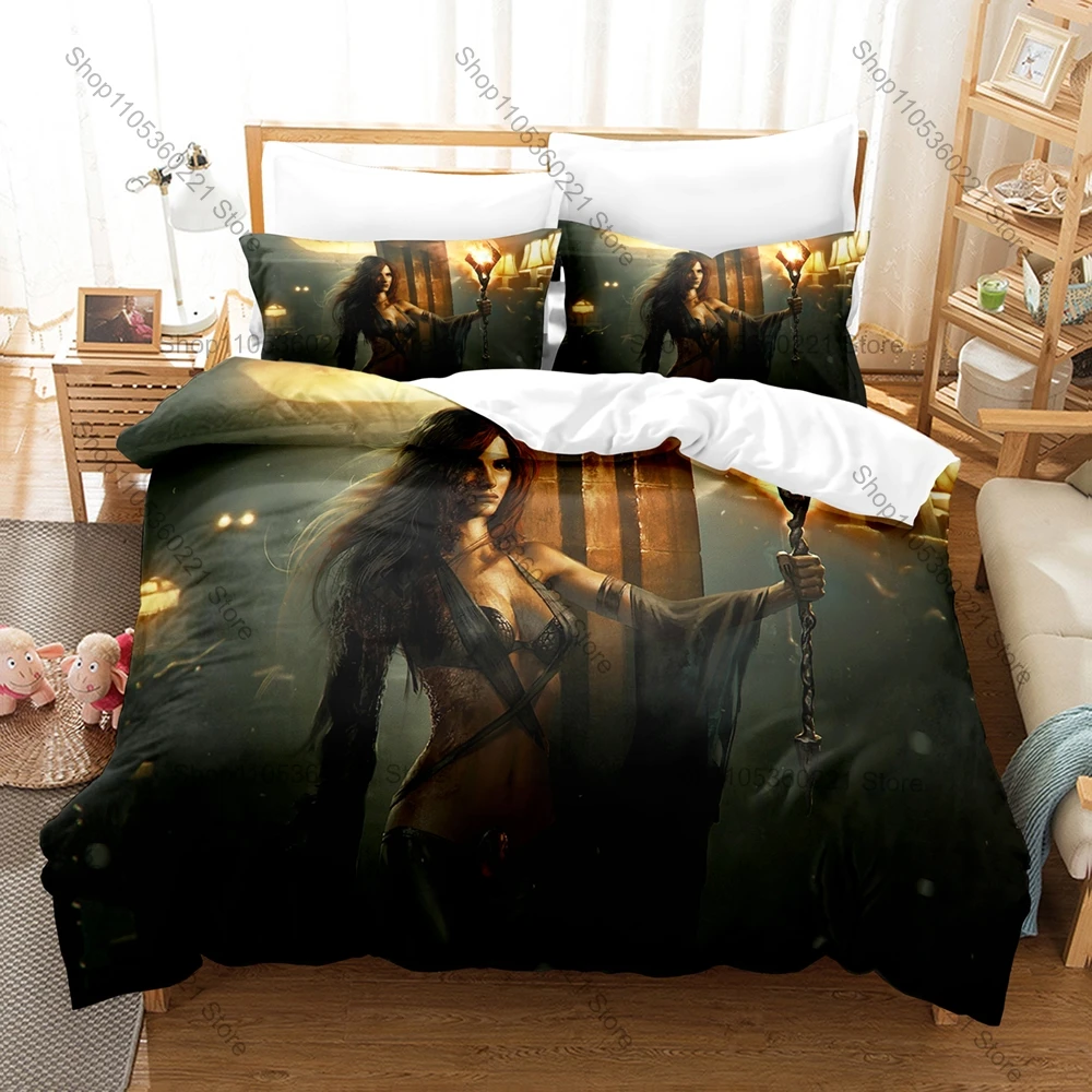 Heart Of Darkness Medieval Castle Dark Demon Knight HD 3D Print 3 Piece Bedding Set Duvet Cover Set For Gothic Gamer Lovers