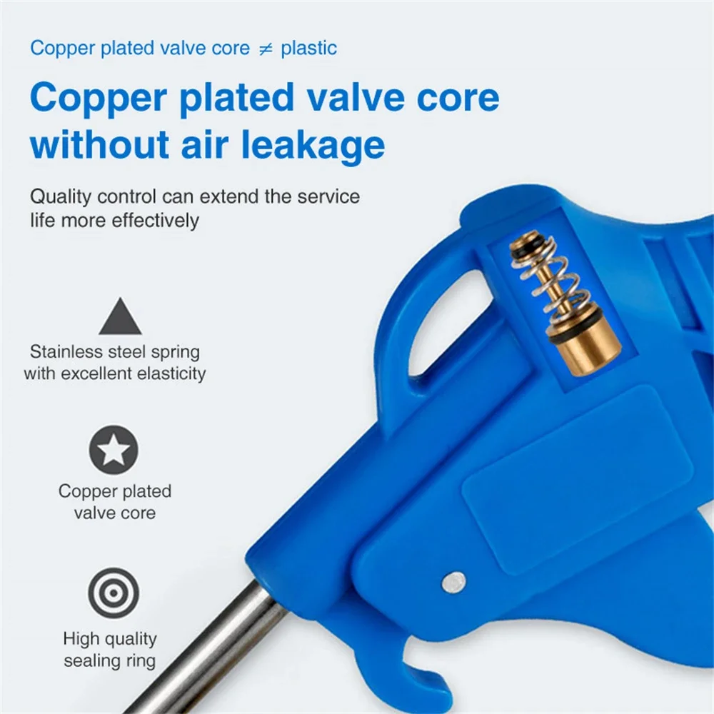 Handheld Dust Blower Compressor Pneumatic Air Blow Gun Dust Spray Clean High Pressure Powerful Dust Removing Accessory