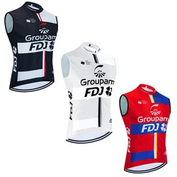 2024 fdj Cycling Team Jersey Men Women ITALIA Road Bike Windbreaker Vest Ropa Ciclismo Sleeveless Bicycl Maillot Tshirt Clothing