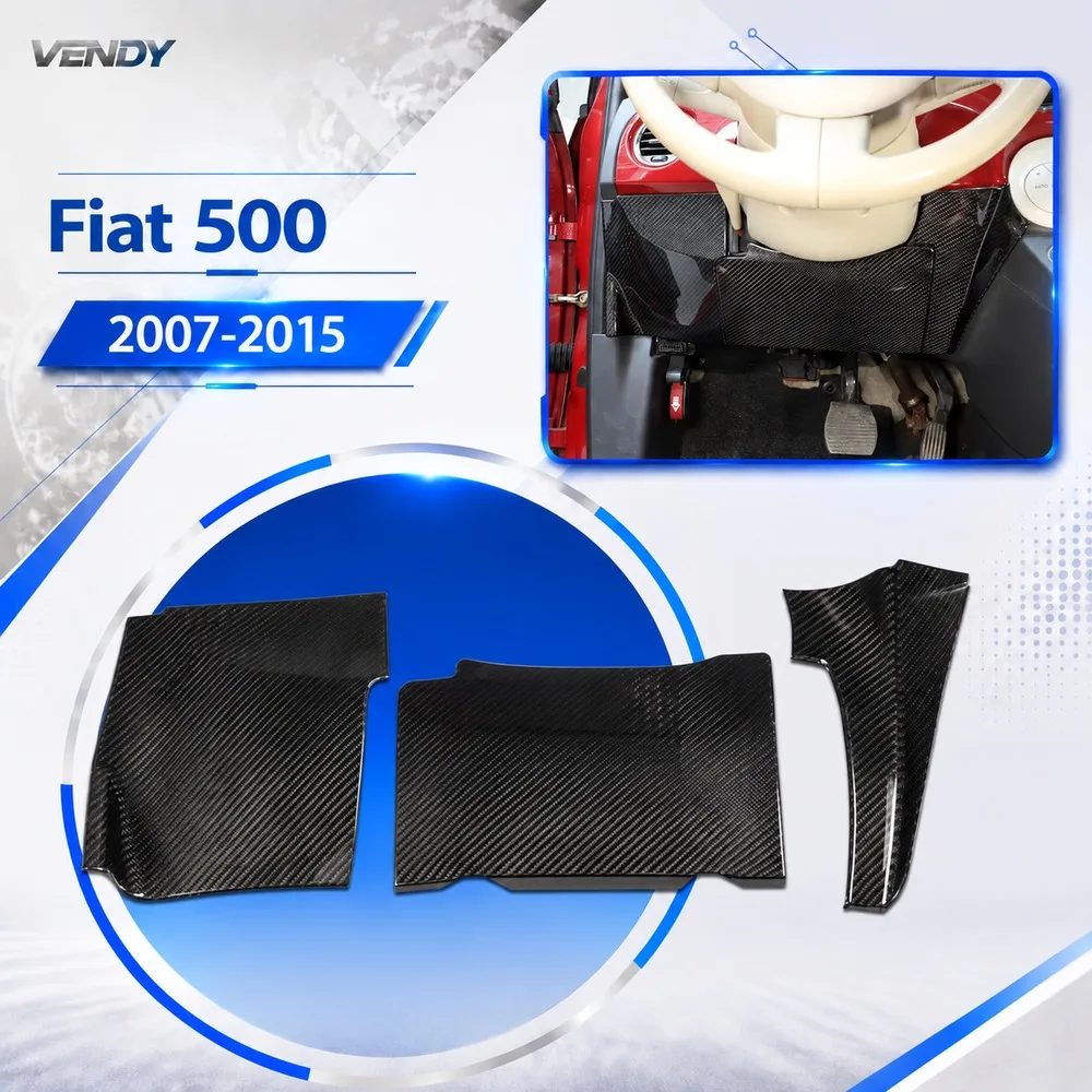 Real Carbon Fiber For Fiat 500 2007-2015 Steering Wheel Lower Decorative Cover Trim Modified Parts Accessories
