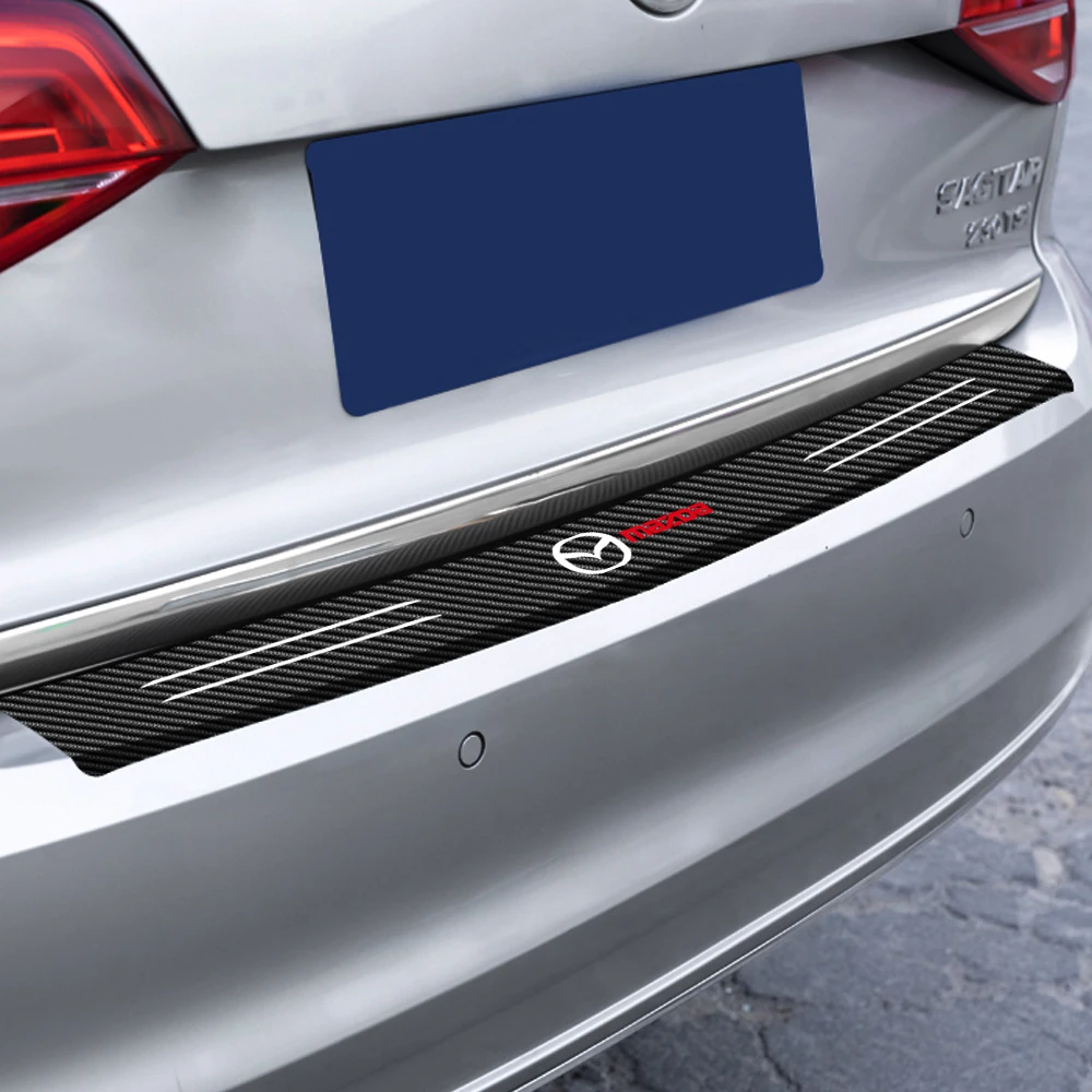 1Pcs New Carbon Fiber Car Styling Trunk Load Edge Emblem Stickers For Mazda 3 Bk 6 Gh CX-5 CX30 MX-5 2 5 CX-3 GJ GL CX-8 MS RX-8