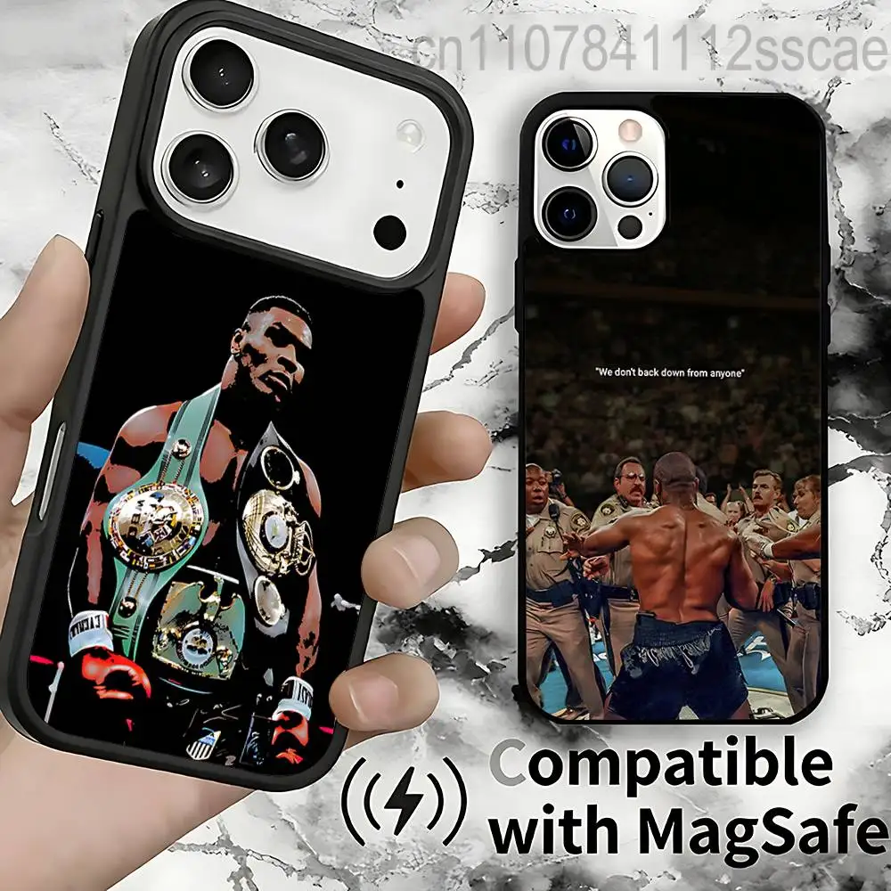 

M-Mike Tyson boxer Magnetic Wireless Charging Case For iPhone 11,12,13,14,15,16,17,Pro,Max,Plus Shockproof Cover