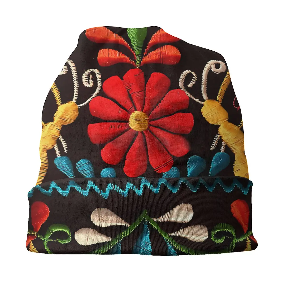 Butterflies Red Flower Mexican Flower Spring Autumn Soft Hats Bonnet Sport Pullover Breathable Fitness Turban Warm Running