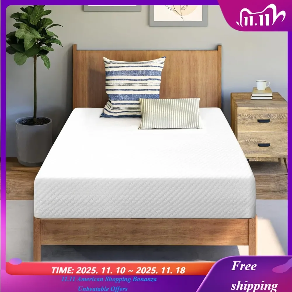 

Матрас из пены с эффектом памяти с двойным охлаждающим гелем, средней жесткости, сертифицирован CertiPUR-US, матрас в коробке, улучшенная индивидуальная настройка