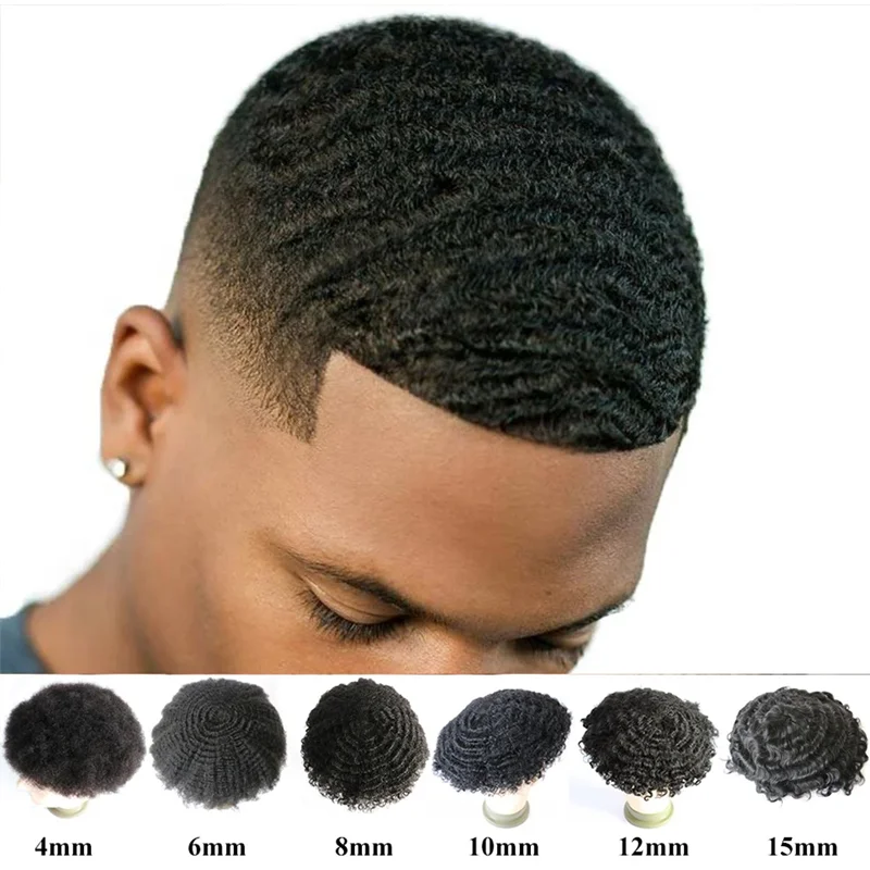 Curly Human Hair Wigs Full Lace Wig Men Toupee Bleached Knots Afro 20mm Curly Male Hair Prothesis 100% Human Hair Wigs Male Wig