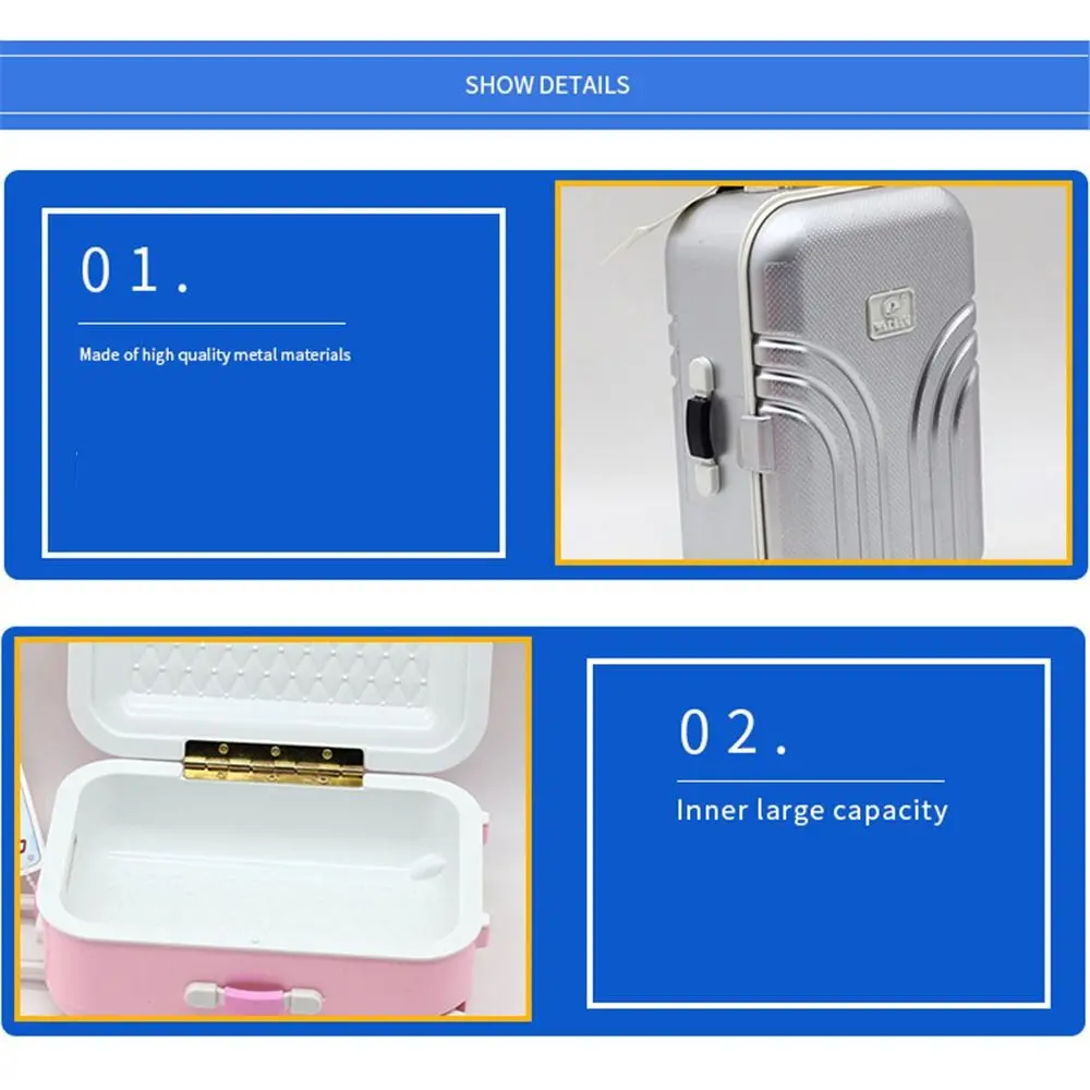 Mini poupée Miniature bagages roulants chariot valise femmes mallette de voyage maison de poupée accessoires pour 1/4 1/6 poupées