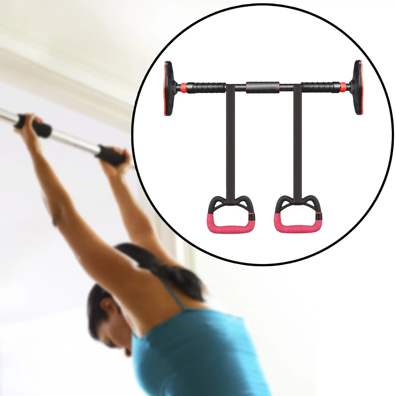 Pull up Bar Strength Training Adjustable Upper Body Workout Chin up Bar with Hanging Rings for Adults Children Easy Installation