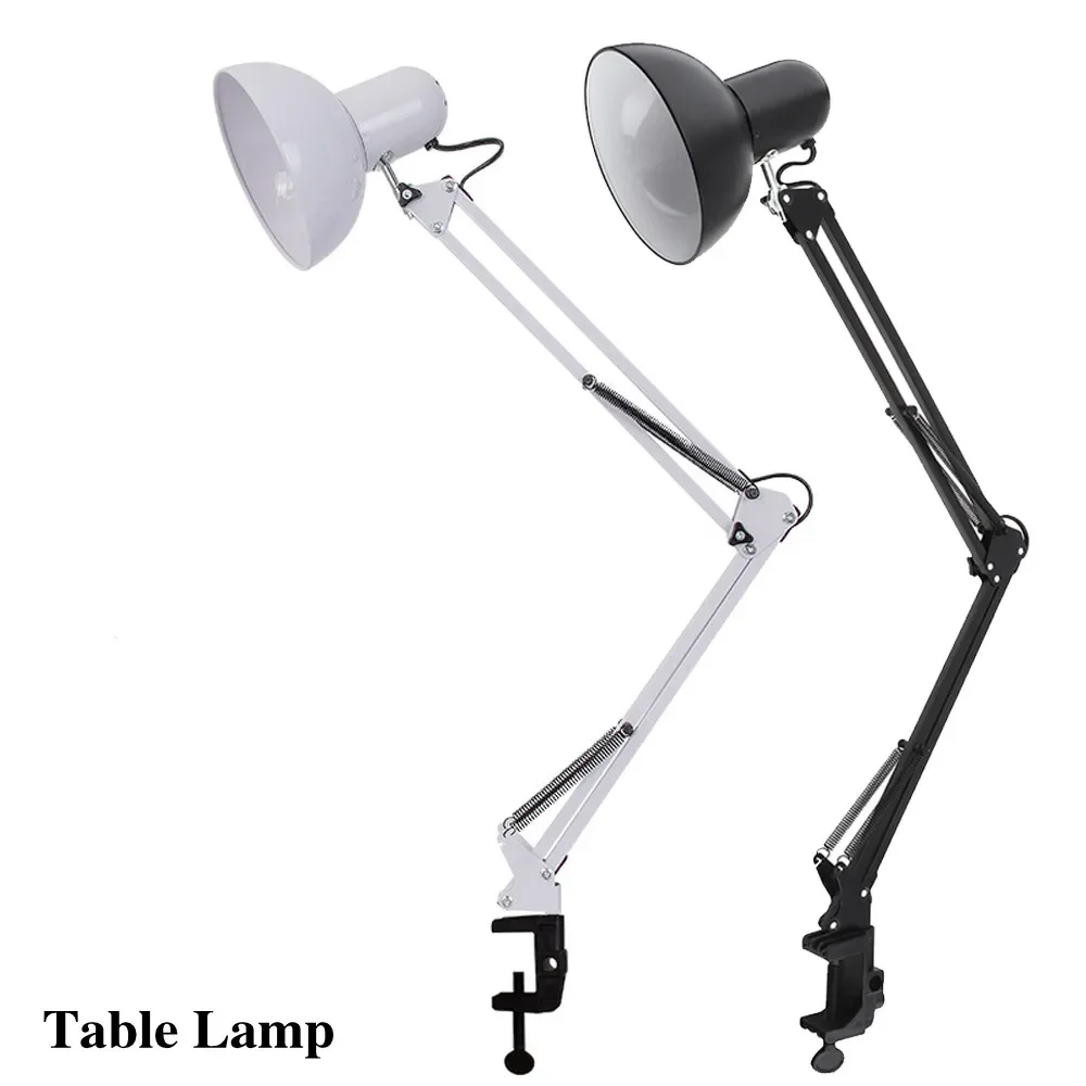 

Desk Lamp Flexible Swing Arm E27 Desk Light Bracket with Rotatable Table Lamp Head and Clamp Mount Support for Office Study Home