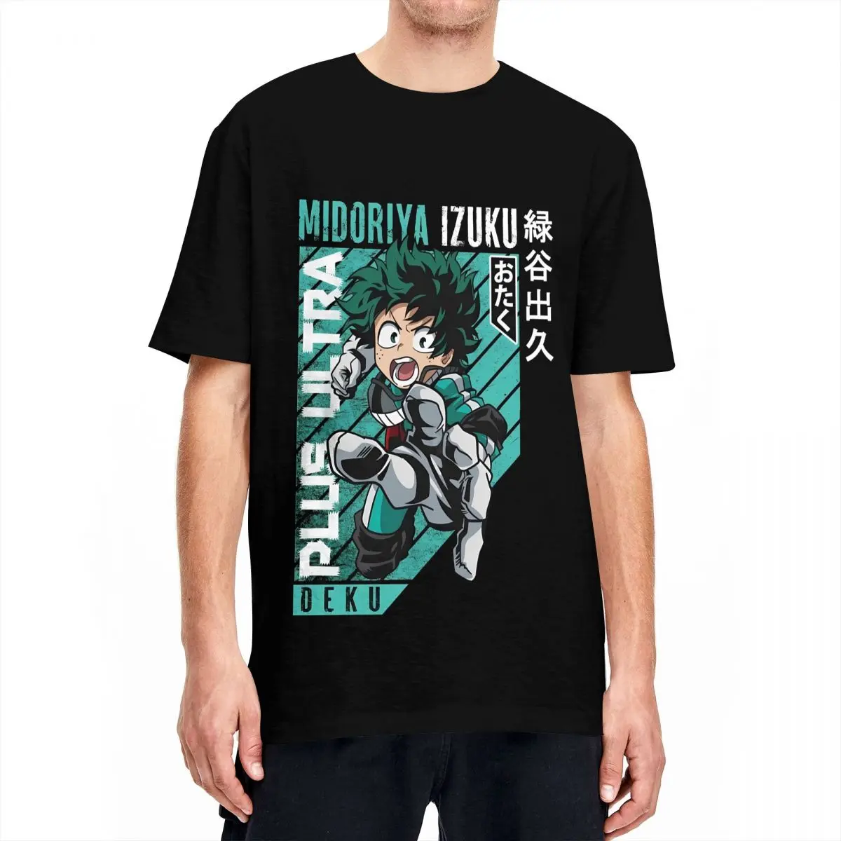 Mens T Shirt Anime My Hero Academiaed T-Shirts Harajuku Izuku Midoriya Summer Tees Funny Loose 100 Cotton Clothes Gift