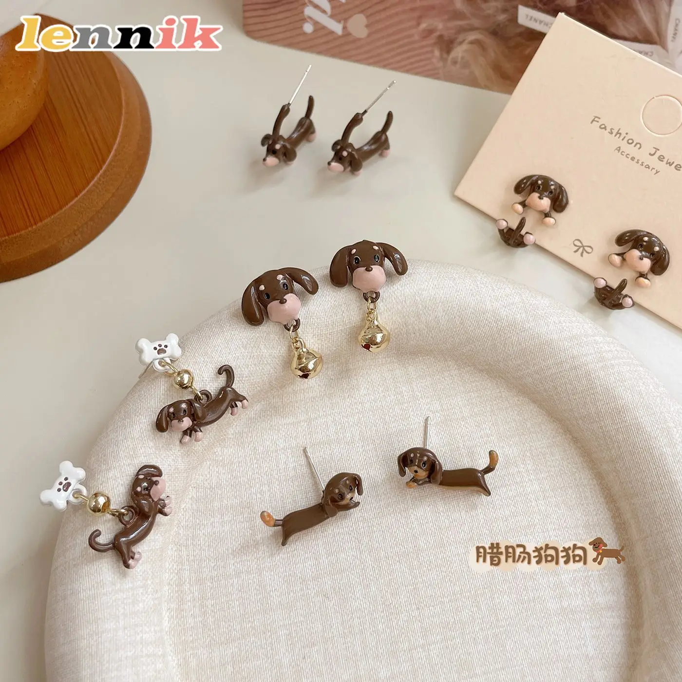 Niche LENNIK Earrings, Dachshund 925 Silver, Women’s Cute Stylish, Office/Gathering Adorable, Date/Party Standout, Limited