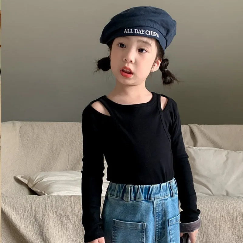 Knitted Two Piece Top 2025 Girl Spring Autumn Clothes Girls Clothing 6 7 Years 10 12 From 11 Old Kids Long Sleeve T-shirt 4 8 9