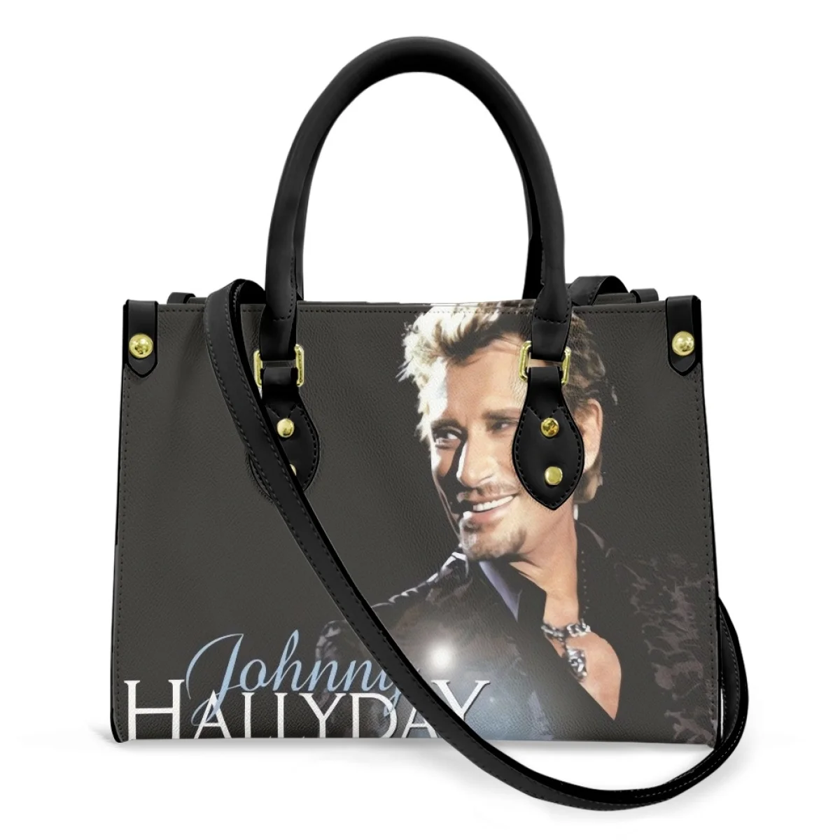 

Johnny Hallyday Printed Bags Luxury Handbags Famous Singer Hand Bags for Women 2023 New Arrival Custom Image Bolsas Para Mujeres