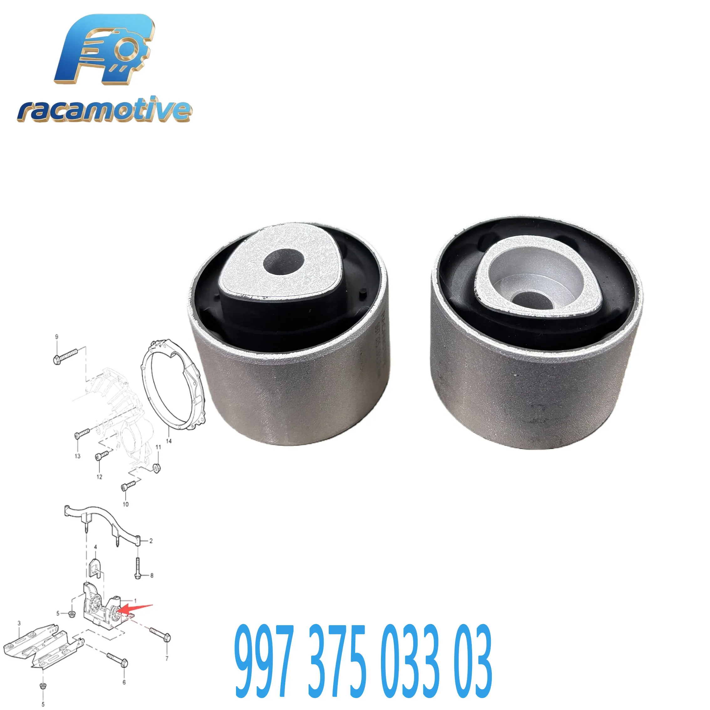 99737503303 99737503302 99737503301 pour Porsche 911 Convertible (997) Sports Coupe (997) 2005-2012 Douille de montage de transmission.