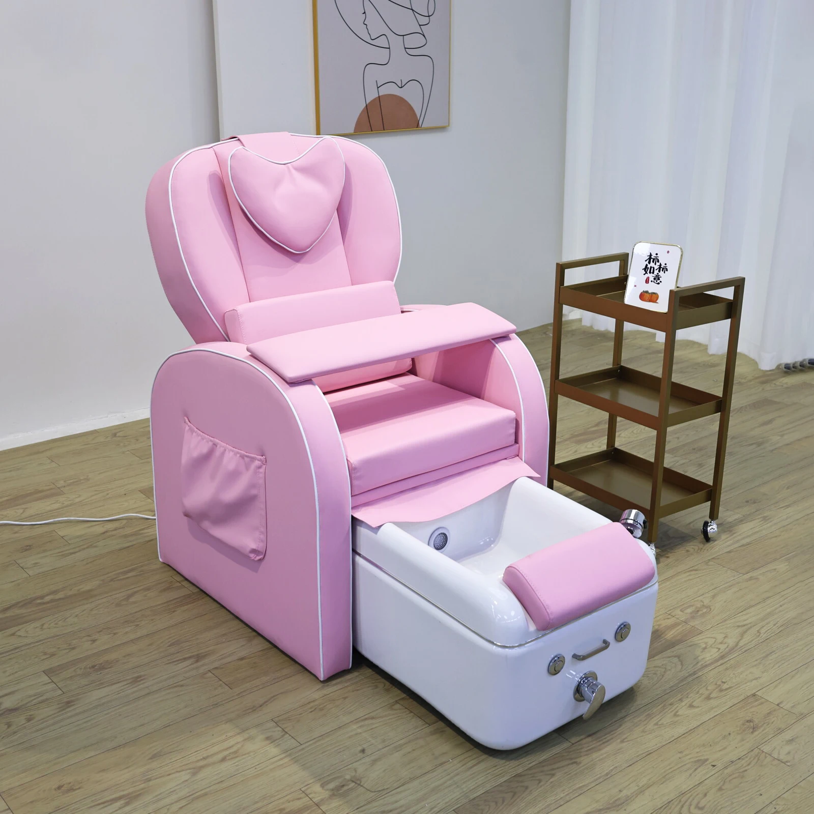 Custom Comfort Spa Pedicure Chairs & Foot Bath Sofas for Nail Salons Foot Massage Chair Pink Sofa – Factory Direct Furniture