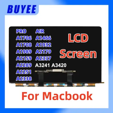 Original LCD Display Screen For Macbook A1706 A1708 A1989 A2159 A2251 A2289 A2338 A3241 A3420 A1466 A1932 A2179 A2337 A2681