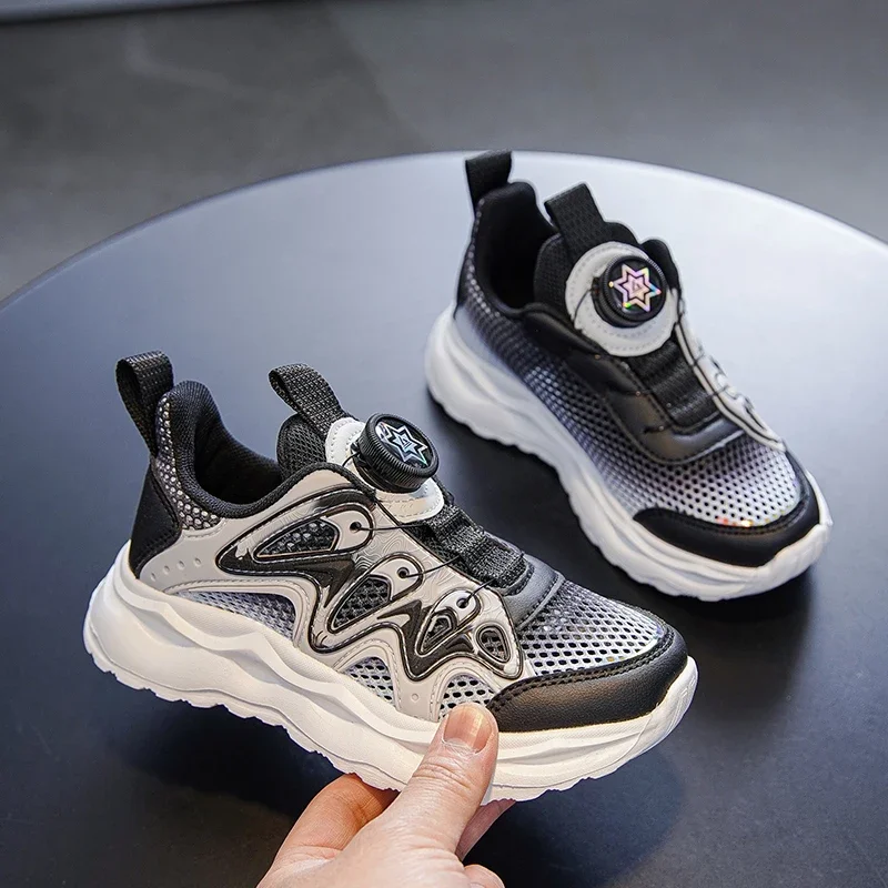 รองเท้าเด็กผู้ชายรองเท้าผ้าใบเด็กรองเท้าลำลองตาข่ายระบายอากาศน้ำหนักเบาสำหรับเด็ก SNEAKER anak Laki Laki เทนนิสโรงเรียนกีฬาสำหรับเด็กอายุ4ถึง12ปี