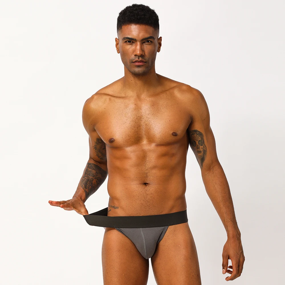 9 Color Comfortable Tight Men Underwear Thongs Jockstrap Backless Breathable Cotton Jockstrap Homme Slip String Homens