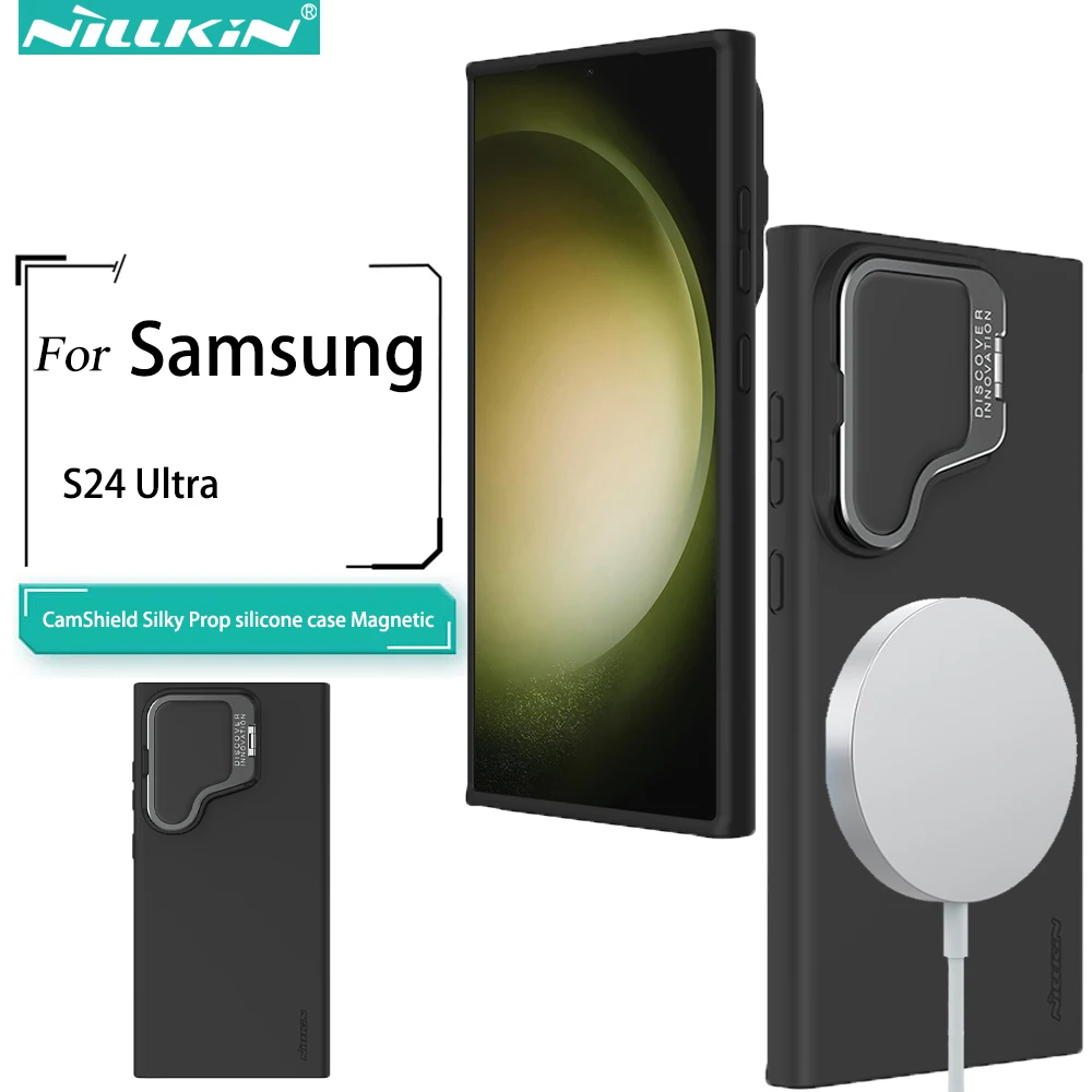 

NILLKIN Magsafe Camshield Silky Prop Case For Samsung S24 Ultra With Kickstand Anti-Drop All-Inclusive For Samsung S24Ultra Case