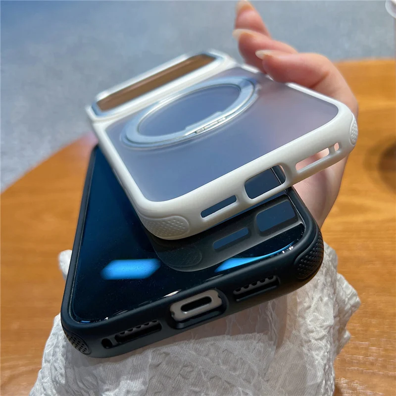 Picture 7: Magnetic Rotating Pivot Bracket For Magsafe Case For iPhone 17 17Pro 17Pro max Touch Control Camera Button Matte Hard Cover