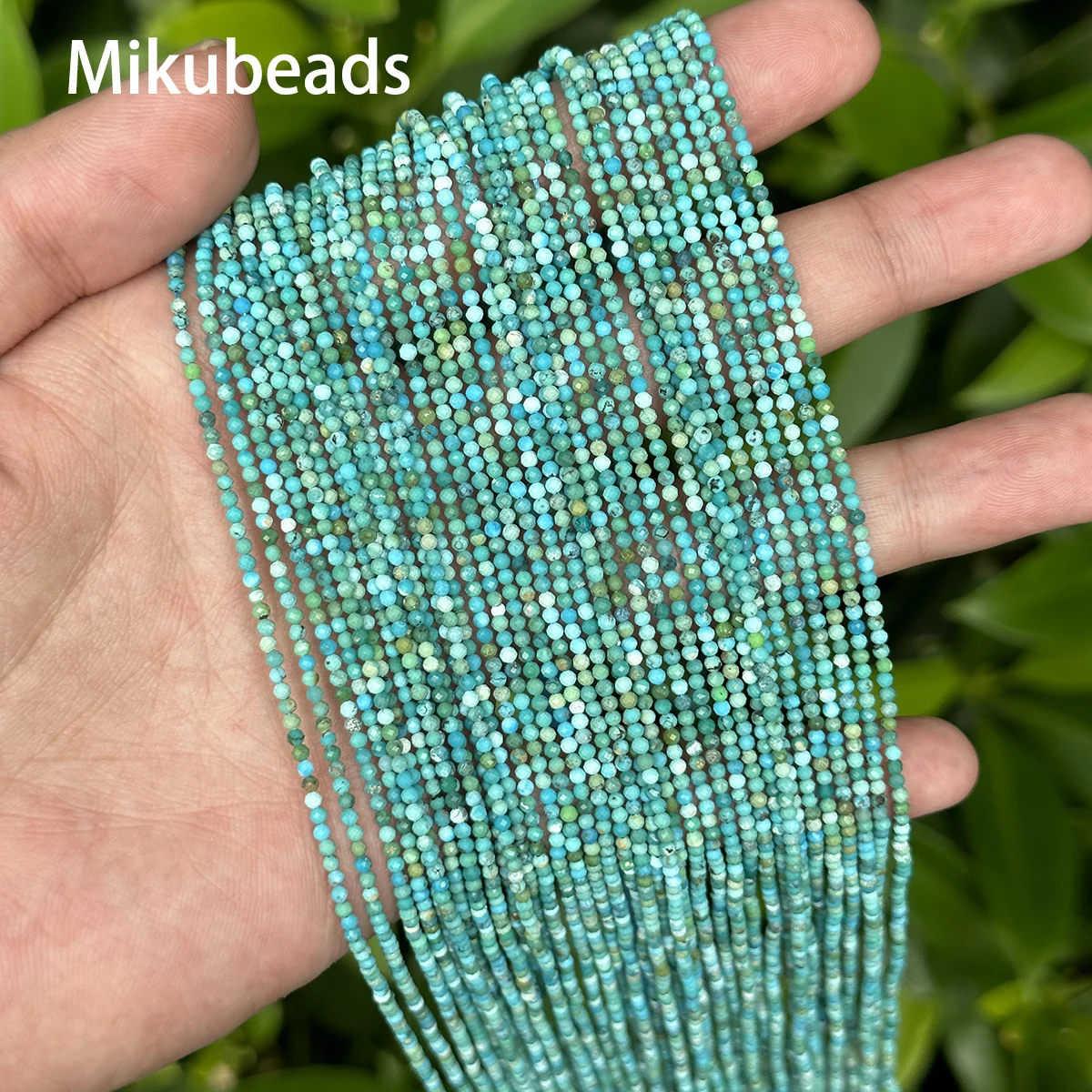 Wholesale Natural 2mm Rare Turquoise Faceted Round Loose Beads For Making Jewelry DIY Necklace Bracelet