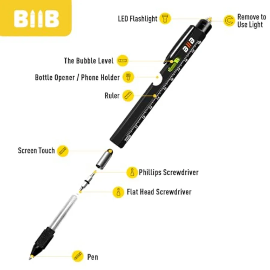 قلم متعدد المهام 9 في 1 للرجال والمراهقين، مواد تخزين عملية للبالغين، هدايا عيد الميلاد المثالية للزوج أو الأصدقاء