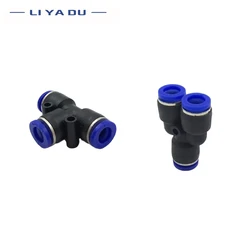 1/5/10PCS PY PE series T Y shaped Tee 4 6 8 10 12 16mm 3 Way Port Pneumatic Pipe Connector Tube Air Hose Quick Release Fittings