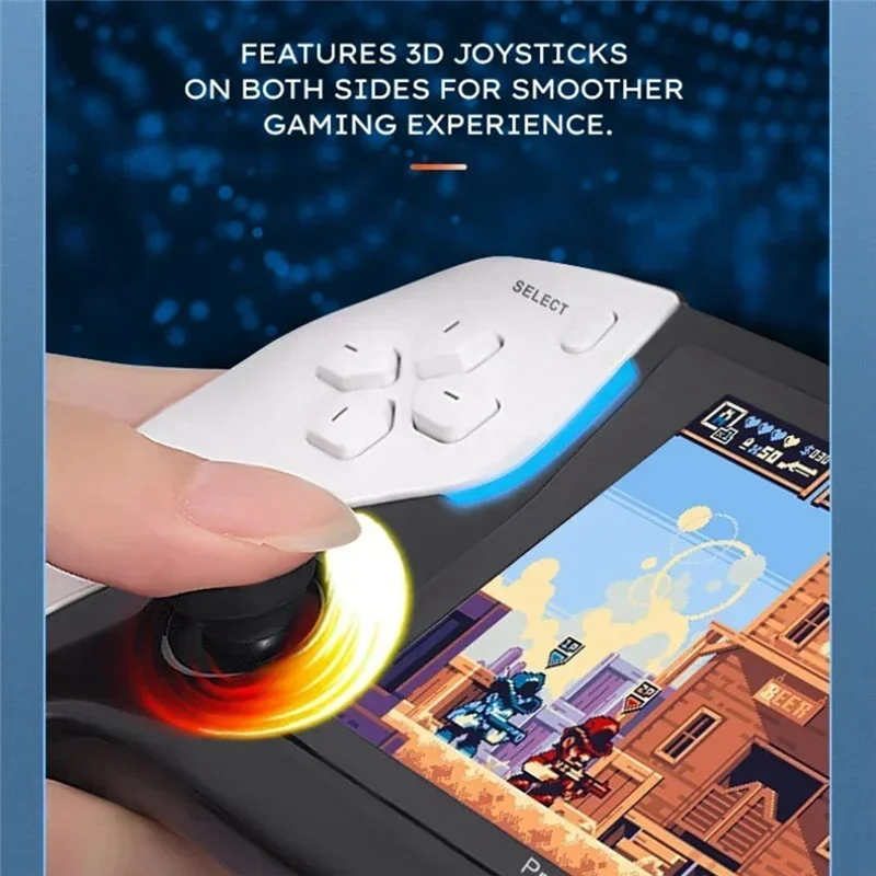 

ABSQ-8G 2000+Games Project X Portable Pocket Video Game Console 4.3 Inch IPS Screen Support PS1 Gaming Dual Speaker Stereo Durab