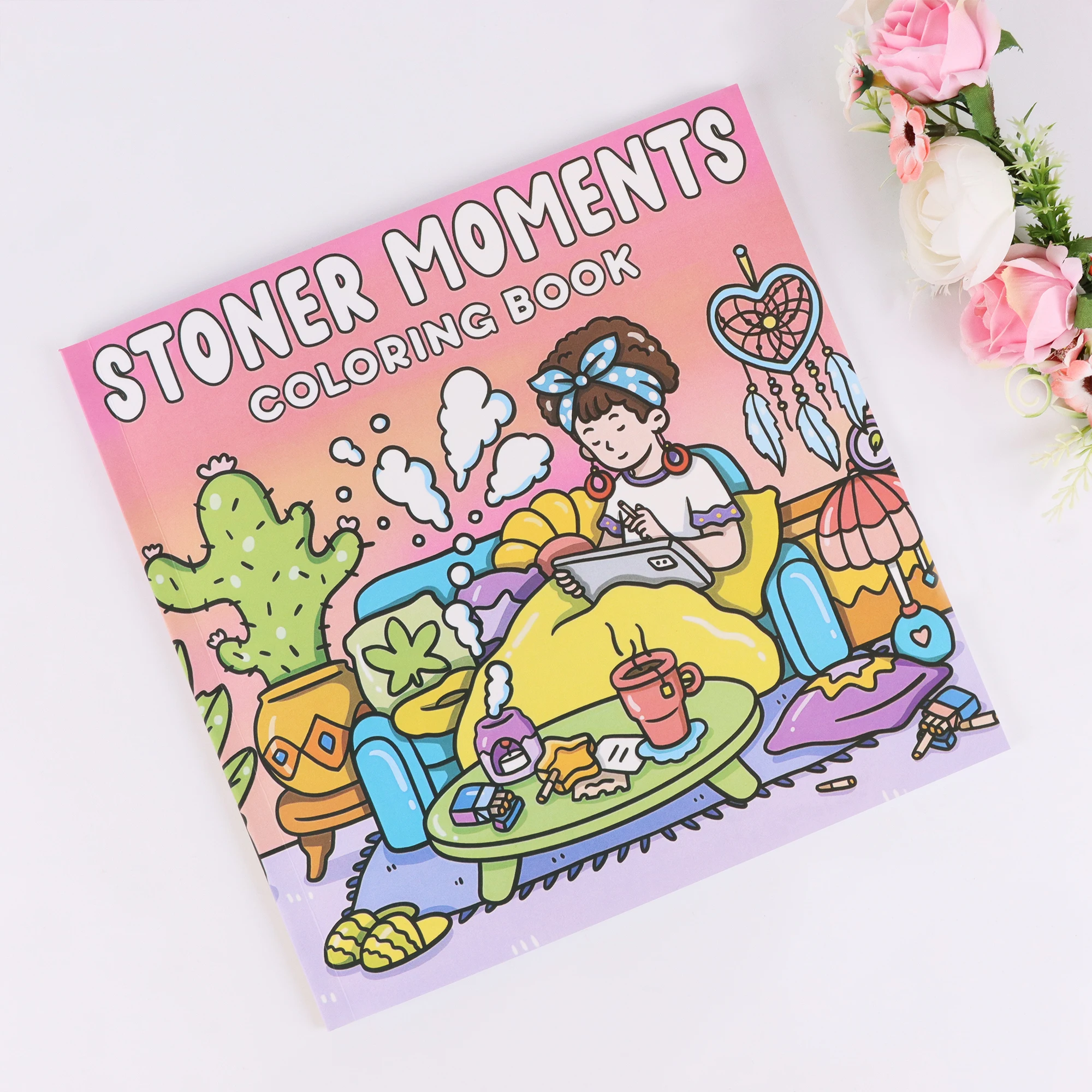 Stoner Moments: Coloring Book Featuring Cute and Cozy Daily Activities, Whimsical Drawings for Relaxation and Stress