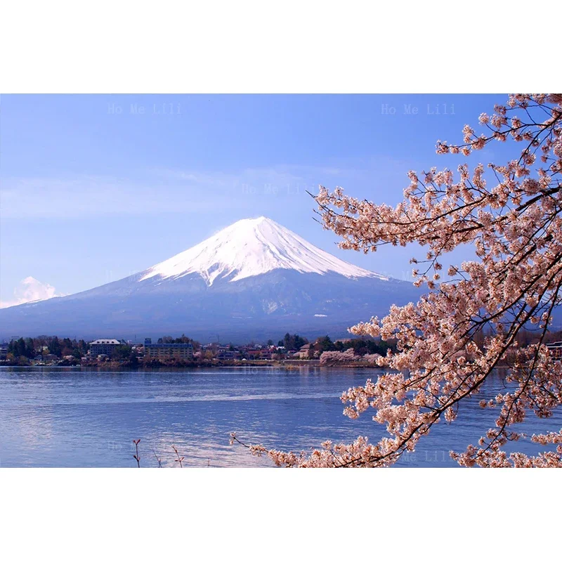 Cherry Blossom Japan Mountain Fuji Lake Tree Flowers Natural Scene Wonder Aesthetic Quick Drying Towel