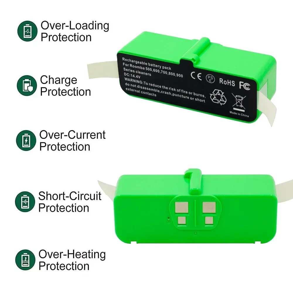 14.4V 7000mAh Battery For iRobot 500 600 700 800 900 series Battery For iRobot Roomba14.4 V 620 650 770 780 580