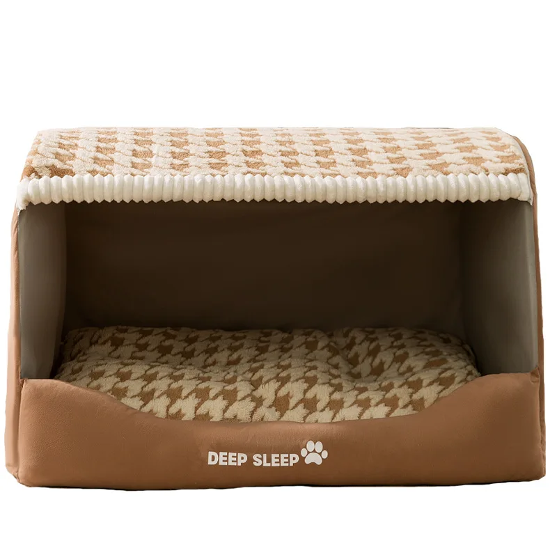 2025 New Kennel Warm in Winter Closed Removable and Washable Security Kennel Cat Bed Medium Large Dog Pet Supplies Puppy