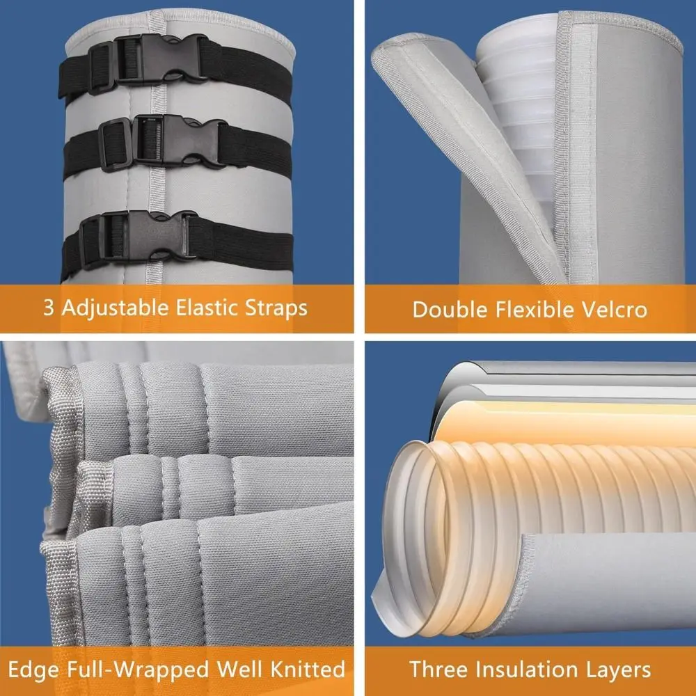 Waterproof Air Conditioner Hose Cover Dustproof Universal AC Hose Insulation Sleeve Adjustable Straps Wear-resistant