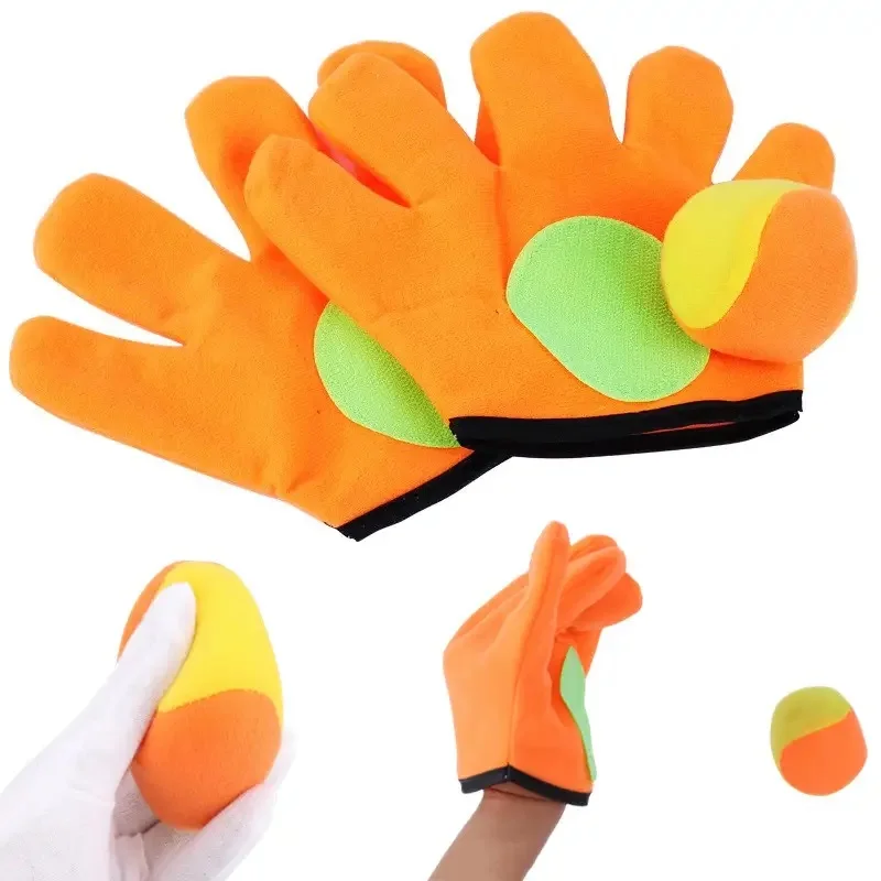 1 セット子供吸盤粘着ボールおもちゃアウトドアスポーツキャッチボールゲーム粘着手袋スローキャッチ親子インタラクティブ屋外おもちゃ