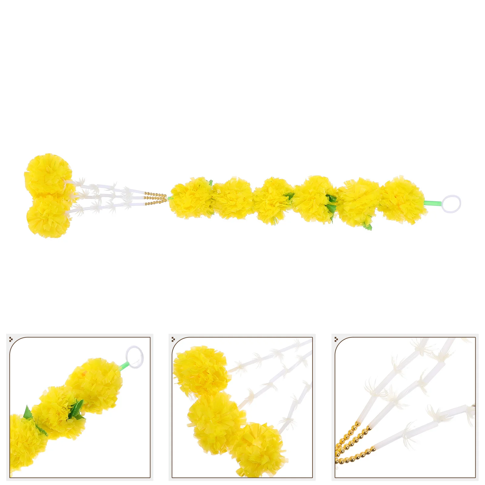 

Artificial Marigold Garland Vibrant Festive Decor Diwali Day of The Home Hanging Ornaments Marigold Long Strands