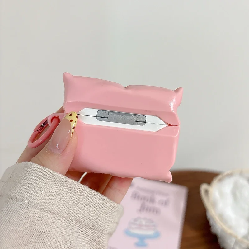 For AirPods Pro2 4 3 2 1 Pro Earphone Case 3D Colorful Pillow Silicone Protective With Pendant Headphone Box Cover