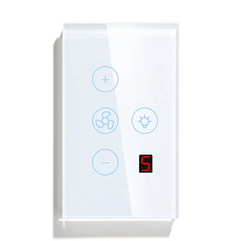 【Big deal】2X Tuya Zigbee Smart Fan Light Switch US Network Connection APP Control Alexa/Google Assistant Voice Control White