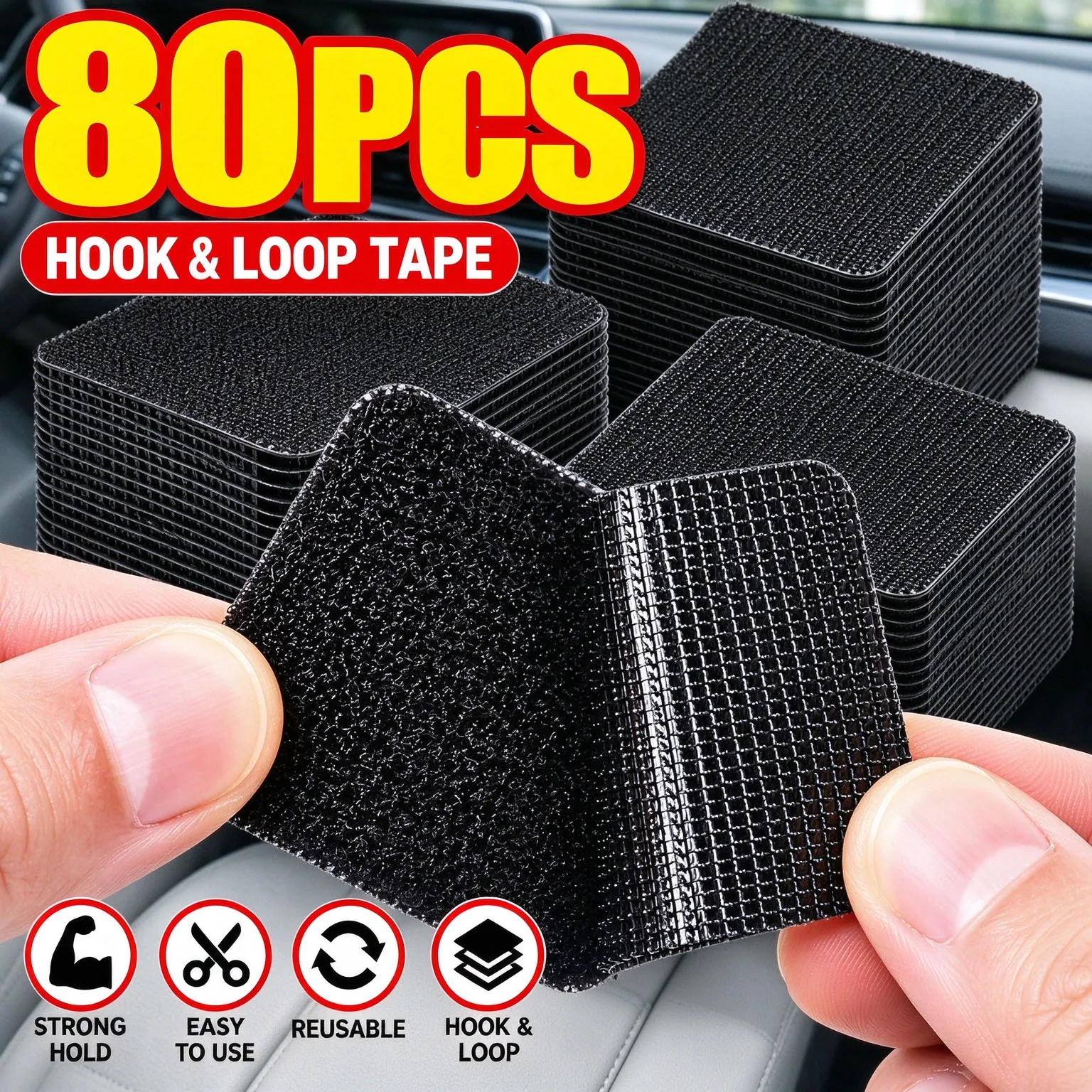 80/2pcs Carpet Fixing Stickers Double Faced High Adhesive Car Carpet Fixed Patches Home Floor Foot Mats Anti Skid Grip Tapes