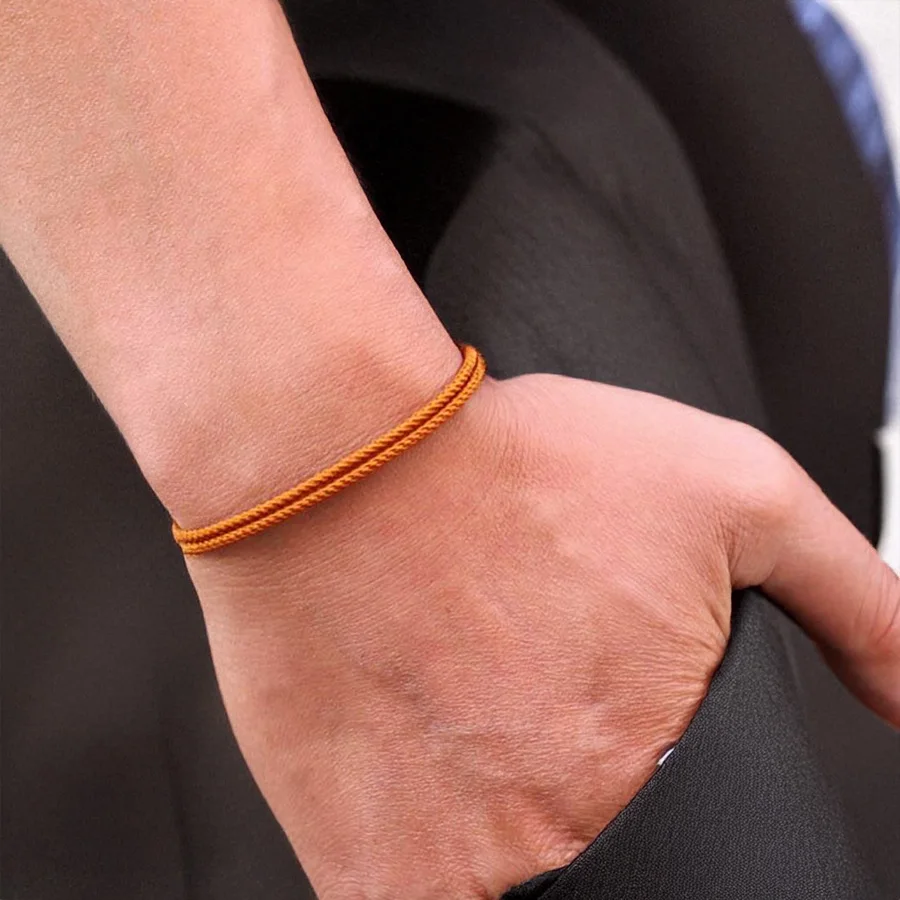 Freizeit verstellbares dünnes Schnur-Armband, Unisex, Bekleidungszubehör, handgefertigt, gewebt, Festival, Geschenk, Armband, Glück, rote Kordel, Schmuck