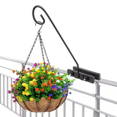 1/2pcs Fence Hooks Heavy Duty Fence Deck Hook Rail for Basket Wind Chime Planter Bird Feeders Light