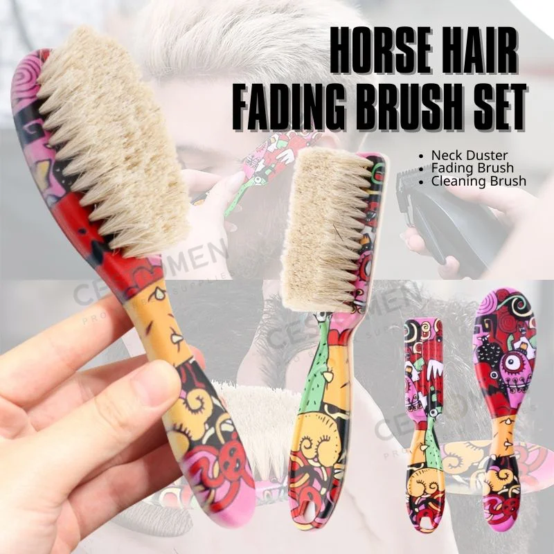NEW Barbershop Shaving Beard Brush Sets Professional Hair Removal Neck Dusting Horse Hairbrush Face Mustache Salon Cleaning Tool