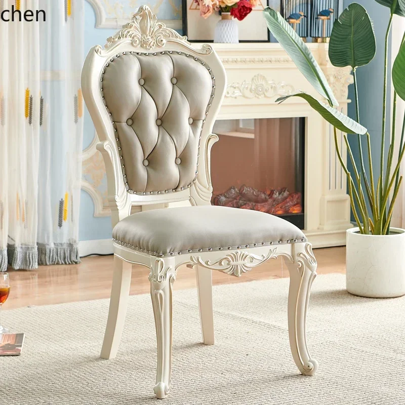 HT Solid Wood Chair Modern Simple Soft Bag Desk Princess Chair Hotel Chair