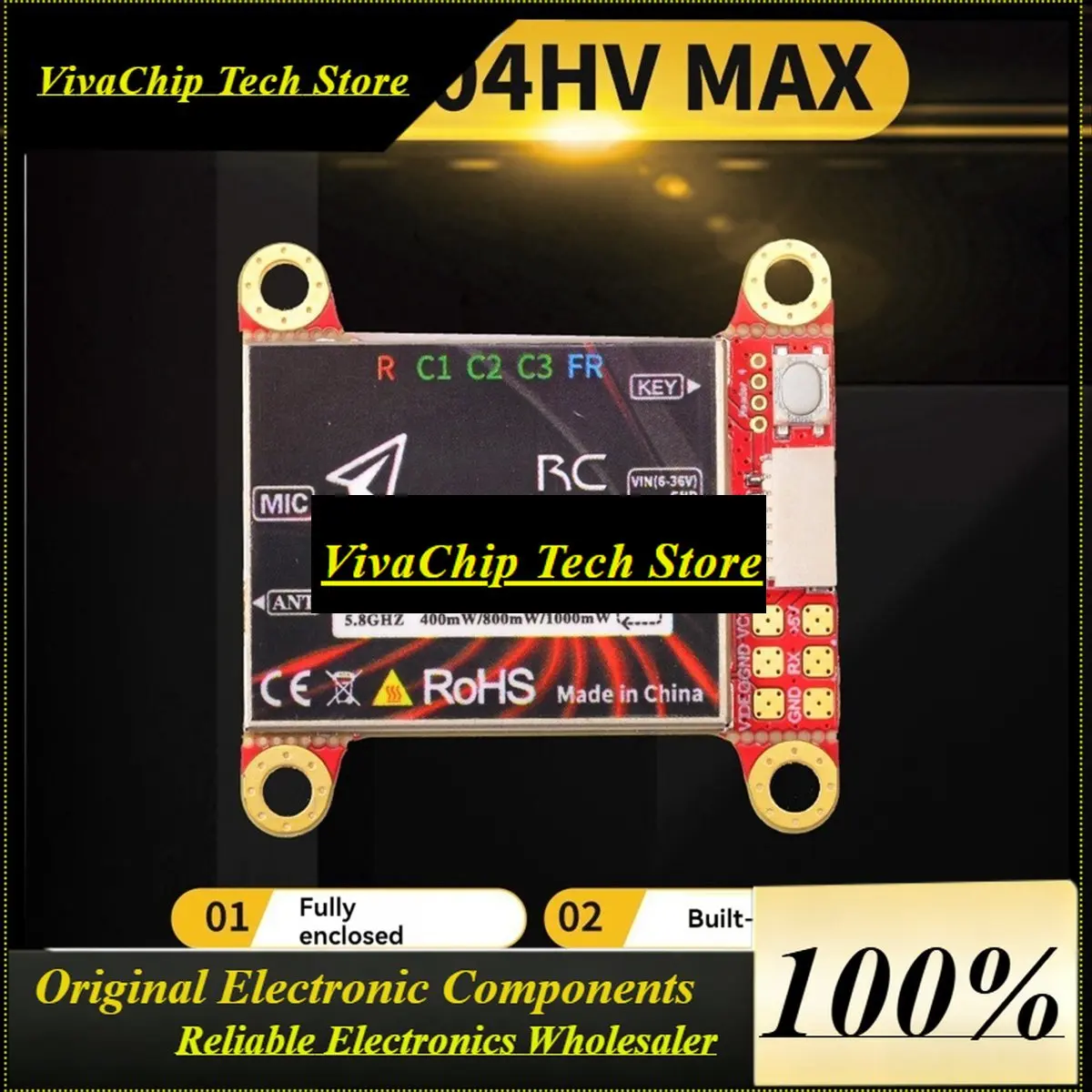 VivaA26Z For VT5804HV MAX 5.8G 1W VTX 40CH FPV Video Transmitter OSD Adjustment Parameters NTSC/PAL For FPV RC Drone