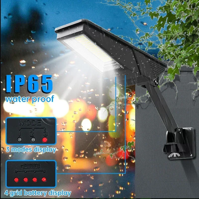 138LED Solar Light with Remote 3 Working Mode Solar Street Light Super Bright Outdoor Garden Waterproof Motion Sensor Solar Lamp