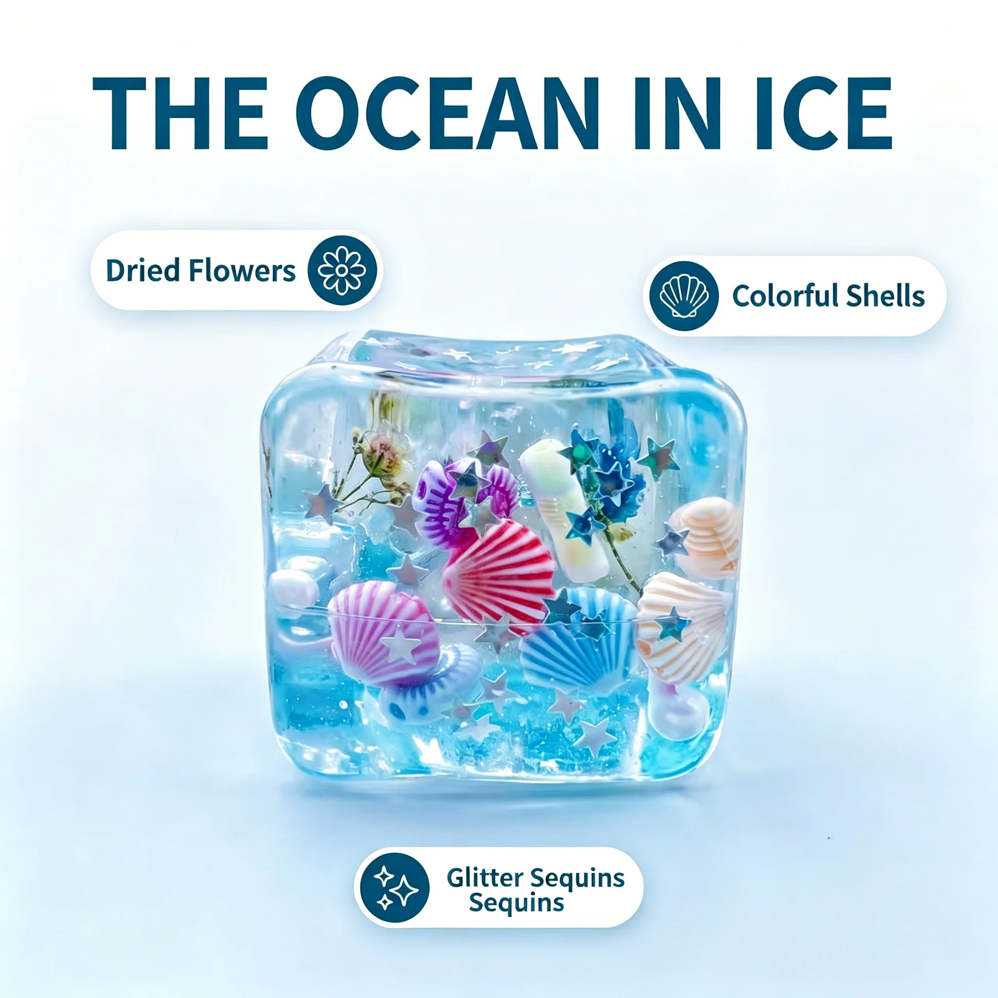 Ocean Shell Squishy Stress Balls Transparent Star Maltose Cubes Super Soft Squeeze Fidget Toy Stress Relief For Adults view 3