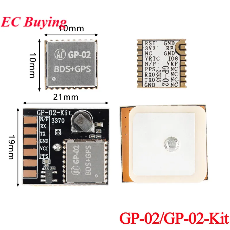 2pcs/1pc GP-02-Kit Development Board GP-02 Dual Mode BDS GNSS Timing Module Satellite Positioning Navigation Receiver SOC Module