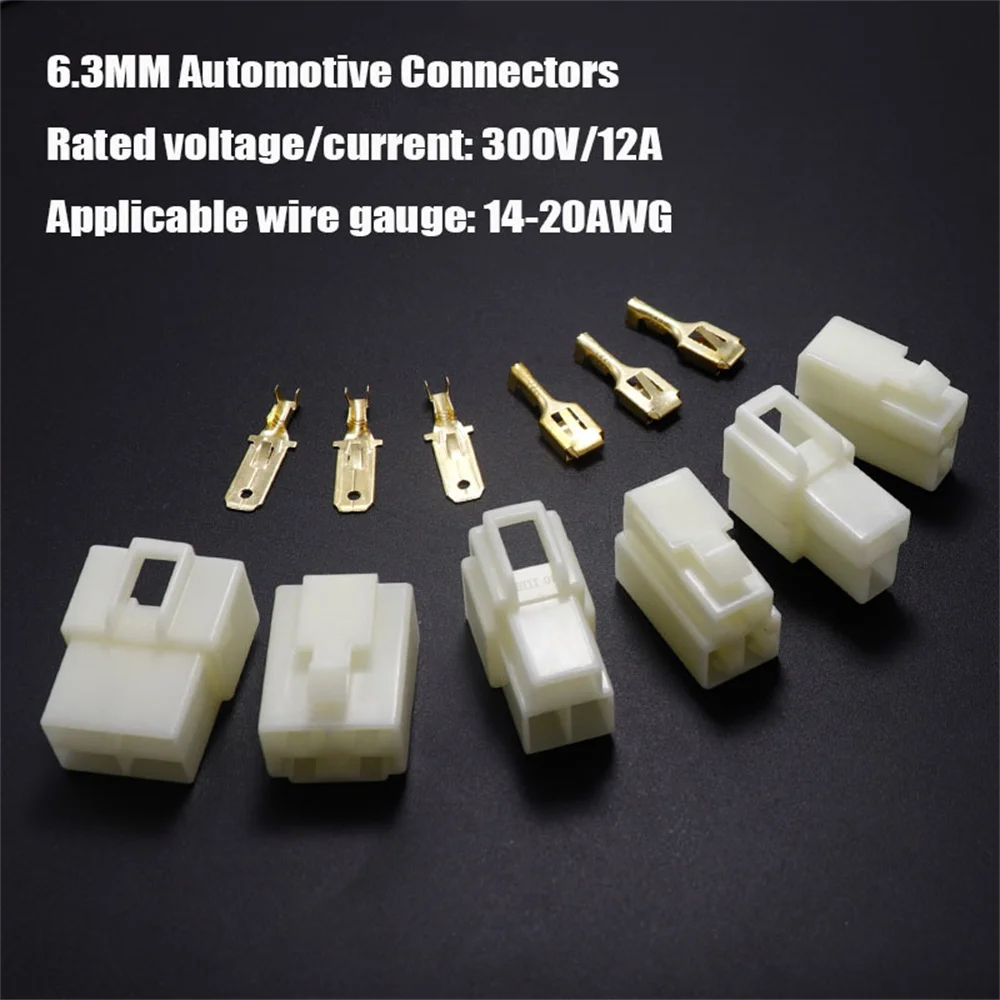 Automotive connector car motorbike electrical plug socket kit 6.3mm-1P-12P high current male and female docking connector