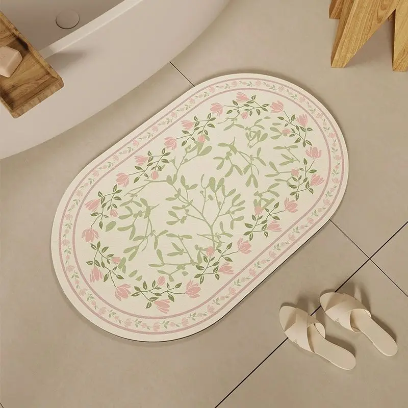 Kieselalgenschlamm-Badezimmer-Bodenmatte, saugfähiges und rutschfestes weiches Kissen, kann sauber abgewischt werden, schnell trocknende Toiletten-Bodenmatte