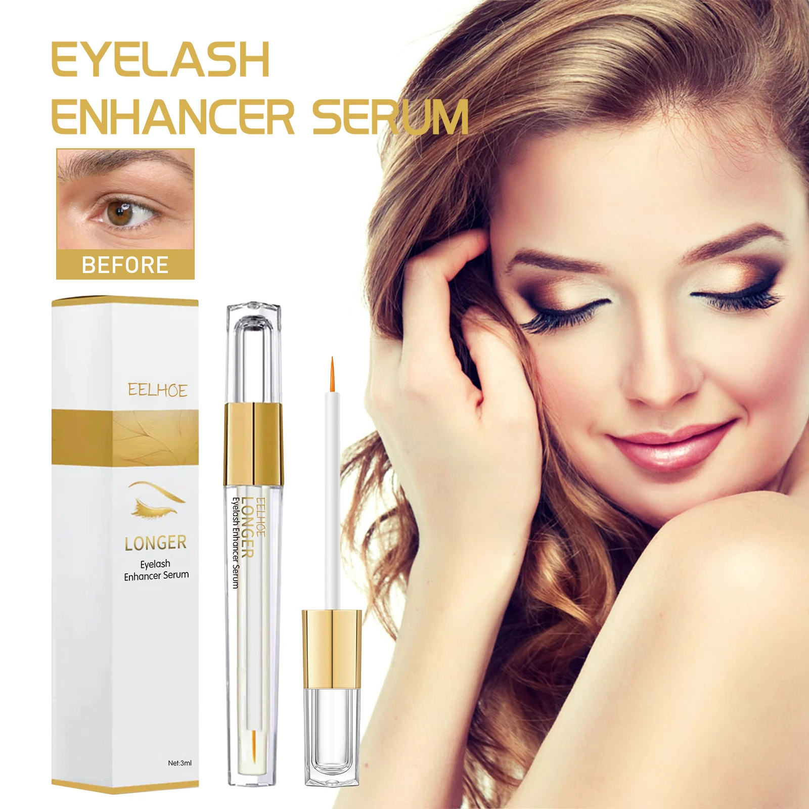 EELHOE Wimpergroei Serum Vollere en langere wimpers Lash Enhancing Treatment Wimperlift Verlenging Wimperverdikking